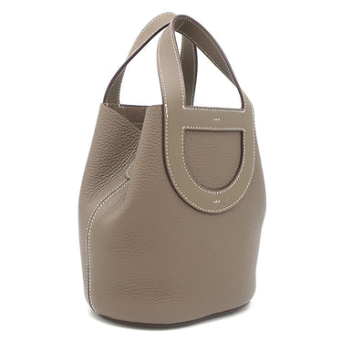 エルメス HERMES インザループ18 エトゥープ トリヨンクレマンス ヴォースイフト ハンドバッグ シルバー金具 グレージュ