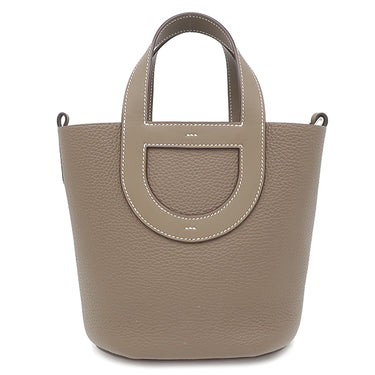 エルメス HERMES インザループ18 エトゥープ トリヨンクレマンス ヴォースイフト ハンドバッグ シルバー金具 グレージュ
