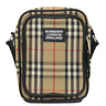 バーバリー BURBERRY ヴィンテージ チェック クロスボディ バッグ 8023381 アーカイブベージュ コットン レザー ショルダーバッグ シルバー金具 黒 赤 斜め掛け