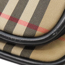 バーバリー BURBERRY ヴィンテージ チェック クロスボディ バッグ 8023381 アーカイブベージュ コットン レザー ショルダーバッグ シルバー金具 黒 赤 斜め掛け