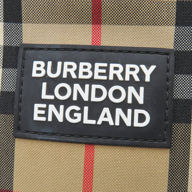 バーバリー BURBERRY ヴィンテージ チェック クロスボディ バッグ 8023381 アーカイブベージュ コットン レザー ショルダーバッグ シルバー金具 黒 赤 斜め掛け