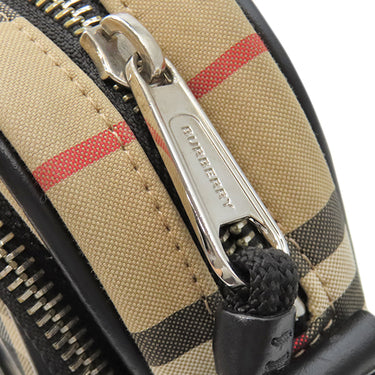 バーバリー BURBERRY ヴィンテージ チェック クロスボディ バッグ 8023381 アーカイブベージュ コットン レザー ショルダーバッグ シルバー金具 黒 赤 斜め掛け