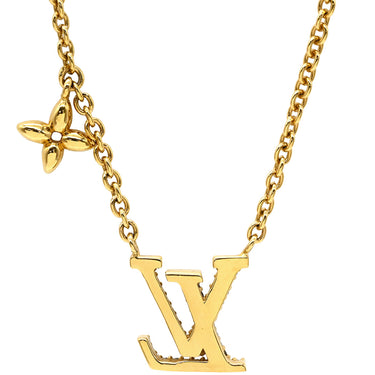 ルイヴィトン LOUIS VUITTON LV アイコニック M00596 ゴールド GP ストラス ネックレス ロゴ モノグラムフラワー LVイニシャル LVサークル