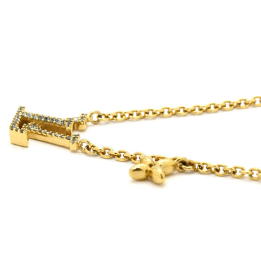 ルイヴィトン LOUIS VUITTON LV アイコニック M00596 ゴールド GP ストラス ネックレス ロゴ モノグラムフラワー LVイニシャル LVサークル