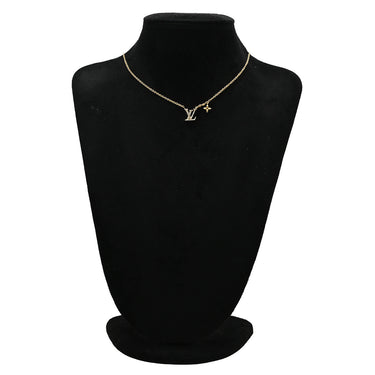 ルイヴィトン LOUIS VUITTON LV アイコニック M00596 ゴールド GP ストラス ネックレス ロゴ モノグラムフラワー LVイニシャル LVサークル