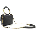シャネル CHANEL マトラッセ トップハンドル スモール AS1357 ブラック カーフ 2WAYバッグ マットゴールド金具 黒 チェーンショルダー