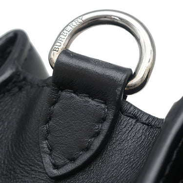 バーバリー BURBERRY BTロゴ レザー ショルダー ブラック レザー 2WAYバッグ シルバー金具 黒 白 ショルダー クラッチ