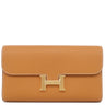 エルメス HERMES コンスタンス ロング トゥー ゴー トフィ ヴォーエプソン 長財布 ゴールド金具 茶 二つ折り財布