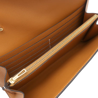 エルメス HERMES コンスタンス ロング トゥー ゴー トフィ ヴォーエプソン 長財布 ゴールド金具 茶 二つ折り財布