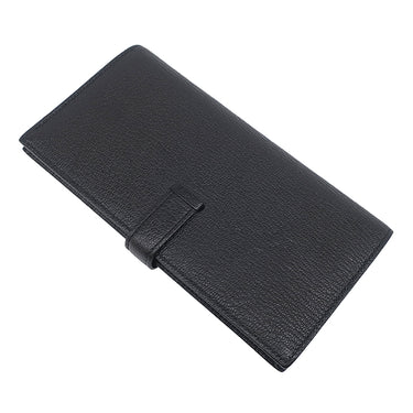 エルメス HERMES ベアンスフレ ブラック シェブルミゾル 長財布 シルバー金具 黒 二つ折り財布