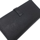 エルメス HERMES ベアンスフレ ブラック シェブルミゾル 長財布 シルバー金具 黒 二つ折り財布