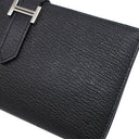エルメス HERMES ベアンスフレ ブラック シェブルミゾル 長財布 シルバー金具 黒 二つ折り財布
