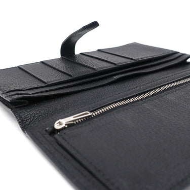 エルメス HERMES ベアンスフレ ブラック シェブルミゾル 長財布 シルバー金具 黒 二つ折り財布