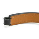 エルメス HERMES リヴァル ドゥブルトゥール ブラック レザー メタル ブレスレット シルバー金具 レザーブレス 二重 二連 スタッズ