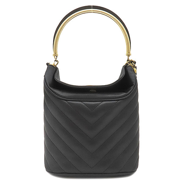 シャネル CHANEL シェブロン ウィズ シック ブラック ラムスキン 2WAY