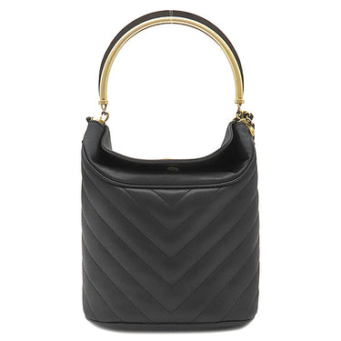 シャネル CHANEL シェブロン ウィズ シック ブラック ラムスキン 2WAYバッグ ゴールド金具 黒 Vステッチ チェーンショルダー ココハンドル