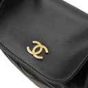 シャネル CHANEL シェブロン ウィズ シック ブラック ラムスキン 2WAYバッグ ゴールド金具 黒 Vステッチ チェーンショルダー ココハンドル