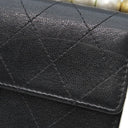 シャネル CHANEL マトラッセ パール チェーンウォレット ブラック ラムスキン フェイクパール チェーンウォレット ゴールド金具 黒 チェーンショルダー