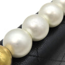 シャネル CHANEL マトラッセ パール チェーンウォレット ブラック ラムスキン フェイクパール チェーンウォレット ゴールド金具 黒 チェーンショルダー