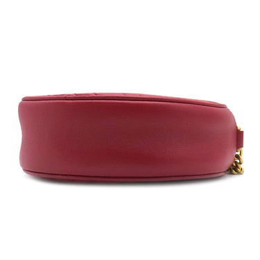 グッチ GUCCI GGマーモント ラウンドショルダー 550154 レッド レザー ショルダーバッグ ゴールド金具 赤 チェーンショルダー