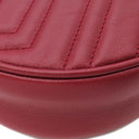 グッチ GUCCI GGマーモント ラウンドショルダー 550154 レッド レザー ショルダーバッグ ゴールド金具 赤 チェーンショルダー