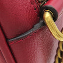 グッチ GUCCI GGマーモント ラウンドショルダー 550154 レッド レザー ショルダーバッグ ゴールド金具 赤 チェーンショルダー
