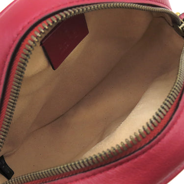 グッチ GUCCI GGマーモント ラウンドショルダー 550154 レッド レザー ショルダーバッグ ゴールド金具 赤 チェーンショルダー