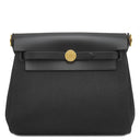 エルメス HERMES エールバッグジップ ミニ 20 ブラック キャンバス レザー トワルアッシュヴァイキング ヴァッシュハンター ショルダーバッグ ゴールド金具 新品 未使用 トワルH