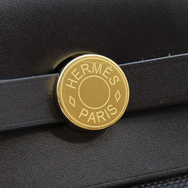 エルメス HERMES エールバッグジップ ミニ 20 ブラック キャンバス レザー トワルアッシュヴァイキング ヴァッシュハンター ショルダーバッグ ゴールド金具 新品 未使用 トワルH