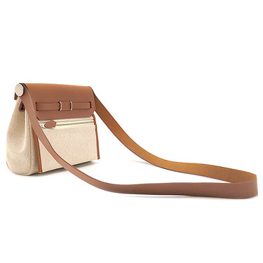 エルメス HERMES エールバッグジップ ミニ 20 ルトゥルネ フォーブ トワルアッシュ ヴァッシュハンター ショルダーバッグ シルバー金具 新品 未使用 トワルH ナチュラル 茶