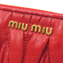 ミュウミュウ MIU MIU マテラッセ ラウンドファスナー 5M0506 レッド レザー 長財布 ゴールド金具 赤