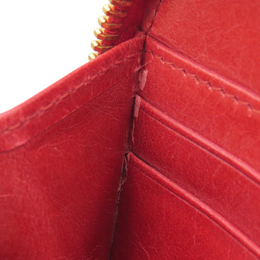 ミュウミュウ MIU MIU マテラッセ ラウンドファスナー 5M0506 レッド レザー 長財布 ゴールド金具 赤