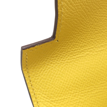 エルメス HERMES ケリー25 外縫い ジョーヌナプル ヴォーエプソン 2WAYバッグ シルバー金具 黄色 ショルダー