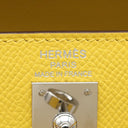 エルメス HERMES ケリー25 外縫い ジョーヌナプル ヴォーエプソン 2WAYバッグ シルバー金具 黄色 ショルダー