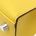 エルメス HERMES ケリー25 外縫い ジョーヌナプル ヴォーエプソン 2WAYバッグ シルバー金具 黄色 ショルダー