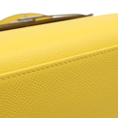 エルメス HERMES ケリー25 外縫い ジョーヌナプル ヴォーエプソン 2WAYバッグ シルバー金具 黄色 ショルダー