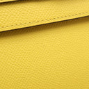 エルメス HERMES ケリー25 外縫い ジョーヌナプル ヴォーエプソン 2WAYバッグ シルバー金具 黄色 ショルダー