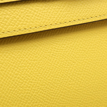 エルメス HERMES ケリー25 外縫い ジョーヌナプル ヴォーエプソン 2WAYバッグ シルバー金具 黄色 ショルダー