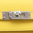 エルメス HERMES ケリー25 外縫い ジョーヌナプル ヴォーエプソン 2WAYバッグ シルバー金具 黄色 ショルダー