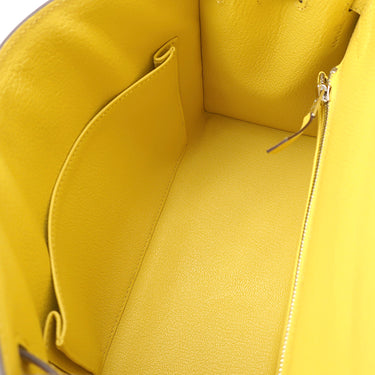 エルメス HERMES ケリー25 外縫い ジョーヌナプル ヴォーエプソン 2WAYバッグ シルバー金具 黄色 ショルダー