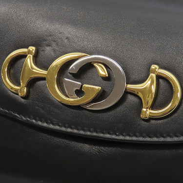 グッチ GUCCI ズゥミ 564718 ブラック レザー 2WAYバッグ ゴールド金具 黒 ハンドバッグ チェーンショルダー インターロッキングG ホースビット