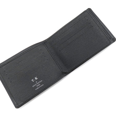 ルイヴィトン LOUIS VUITTON ポルトフォイユ フロリン M31112 アルドワーズ タイガ 二つ折り財布 シルバー金具 黒 イニシャル刻印有り