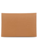 エルメス HERMES カルヴィ デュオ ゴールド ヴォーエプソン カードケース シルバー金具 新品 未使用 茶 フラグメントケース