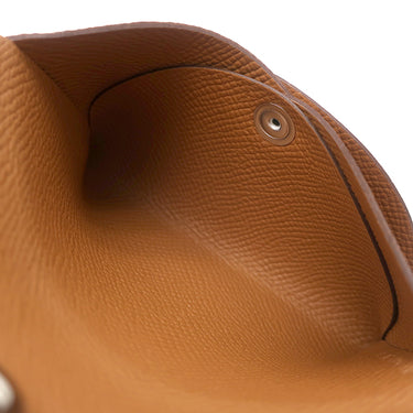 エルメス HERMES カルヴィ デュオ ゴールド ヴォーエプソン カードケース シルバー金具 新品 未使用 茶 フラグメントケース