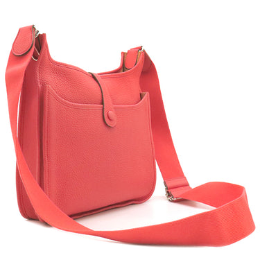 エルメス HERMES エヴリン3 PM ブーゲンビリア トリヨンクレマンス ショルダーバッグ シルバー金具 赤