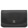 シャネル CHANEL セブルガ チェーンショルダー A46316 ブラック レザー キャビアスキン チェーンウォレット シルバー金具 黒 ココマーク