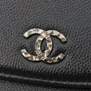 シャネル CHANEL セブルガ チェーンショルダー A46316 ブラック レザー キャビアスキン チェーンウォレット シルバー金具 黒 ココマーク
