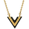 ルイヴィトン LOUIS VUITTON エセンシャルＶ M63181 ゴールド×ブラック GP ネックレス LVサークル