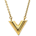ルイヴィトン LOUIS VUITTON エセンシャルＶ M63181 ゴールド×ブラック GP ネックレス LVサークル