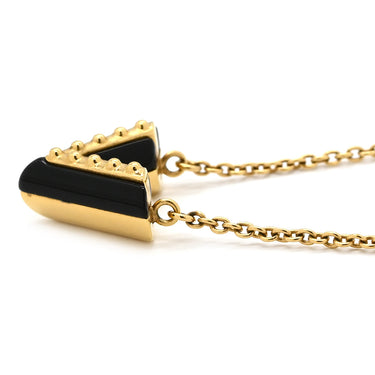 ルイヴィトン LOUIS VUITTON エセンシャルＶ M63181 ゴールド×ブラック GP ネックレス LVサークル